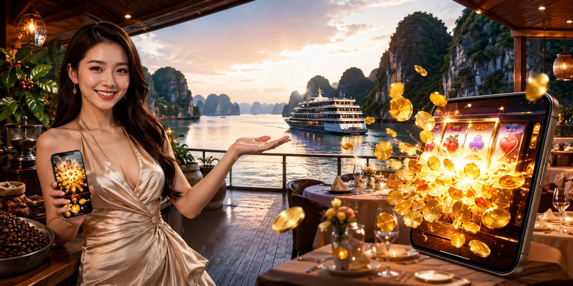Người chơi thư giãn tại Hạ Long thưởng thức slot game trực tuyến trên nền tảng di động