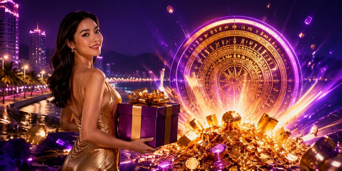 Ánh đèn neon Nha Trang rực rỡ về đêm, khung cảnh quen thuộc của người chơi jackpot trực tuyến