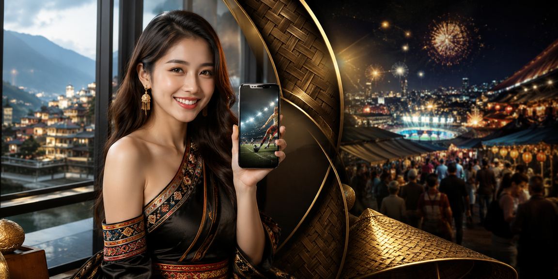 Người phụ nữ đội nón lá tại Sapa trải nghiệm casino và slot jackpot qua điện thoại di động